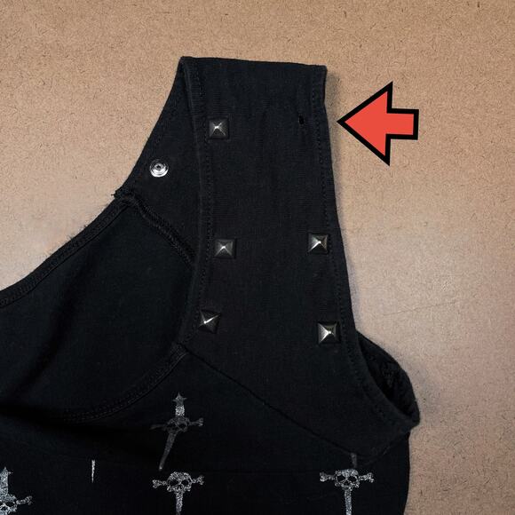 Rare Lip Service Silver Dagger 25 Years Dress Size XL Vintage Goth Gothic Y2K - Picture 11 of 16